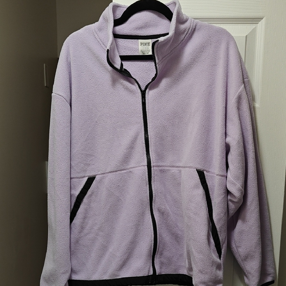 PINK Lavender Zip-Up Fleece Jacket